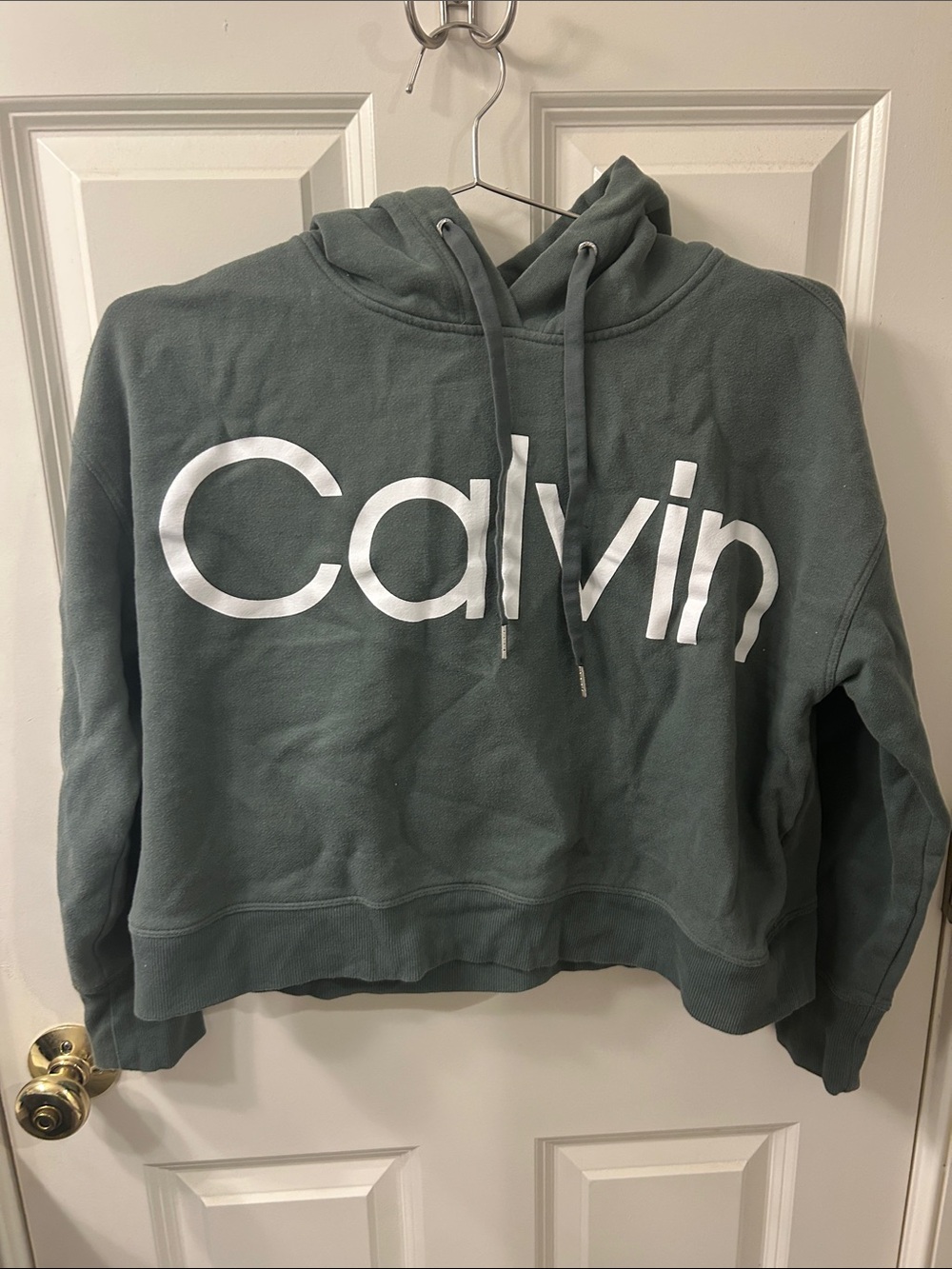 Calvin Klein Women’s Cropped Hoodie - Green